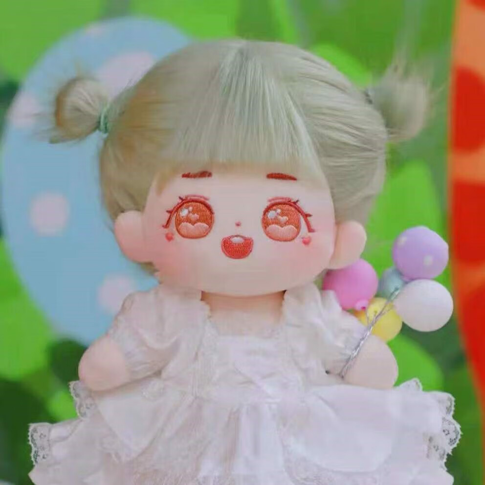 20cm棉花娃娃蜜呱酱炸毛头发裸娃 果果樱花小世界 蜜呱酱  发型扎丸子