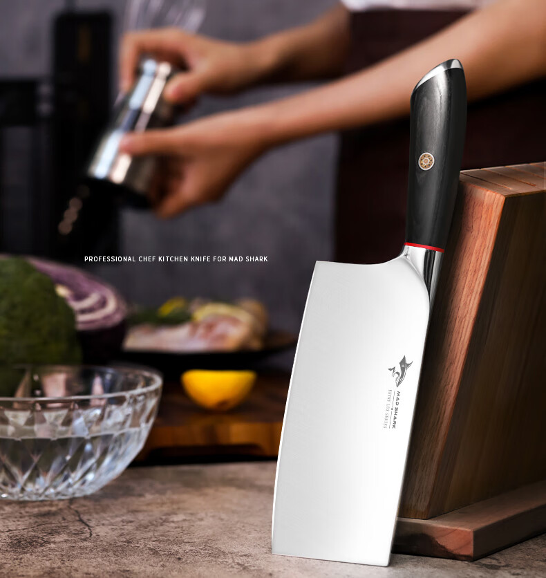 狂鲨madshark菜刀德国进口刀具切菜切肉片单刀家用厨房不锈钢刀子主