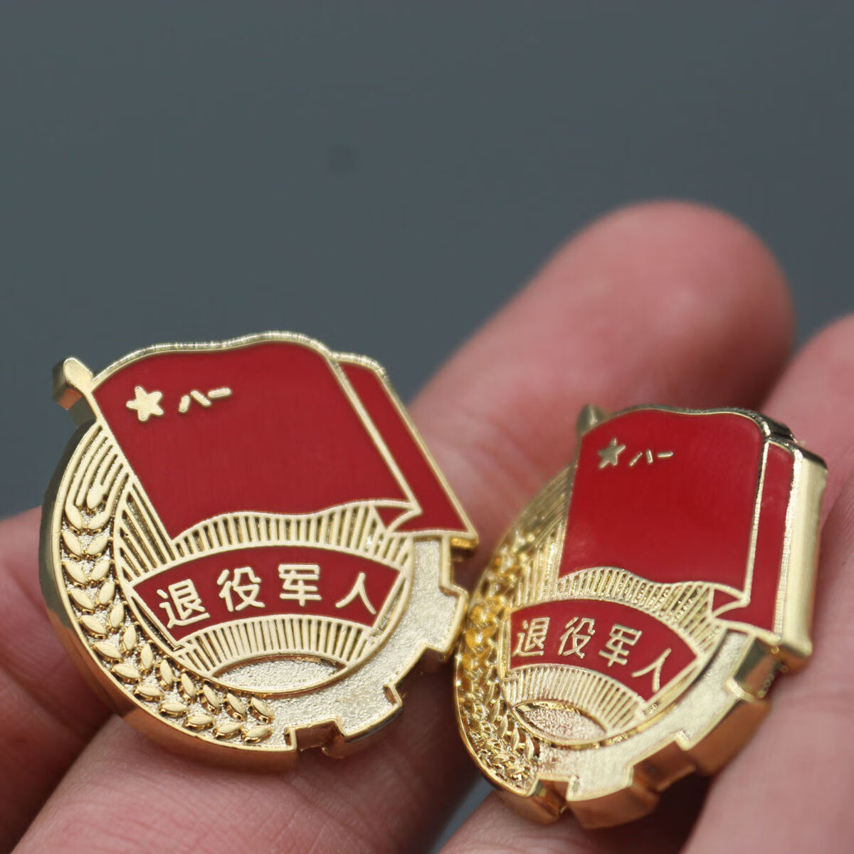 退役军人徽章退役纪念老兵珍藏品送礼战友参战退役军人纪念章退役别针