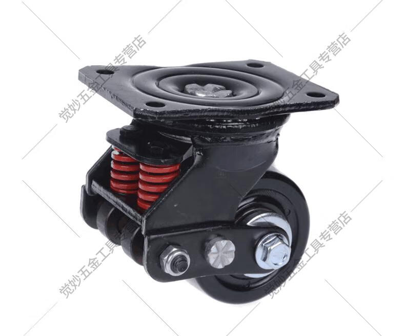 减震弹簧脚轮双弹簧工业万向轮承重400公斤轮子滑轮【图片 价格 品牌