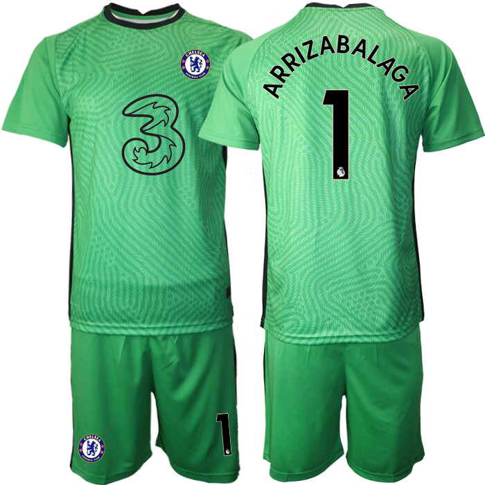 耐克切尔西守门员1号凯帕16号门迪门将服球衣儿童装足球服浅灰色短袖