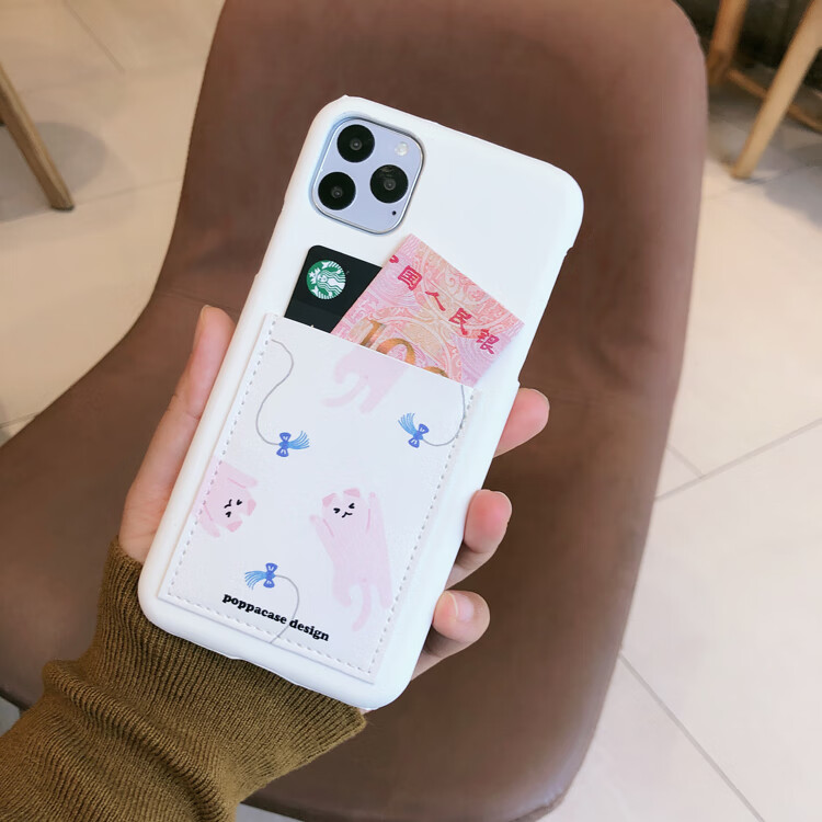 泡泡原创逗猫咪卡套手机壳苹果11pro华为mate30/p40pro/iphonex硬