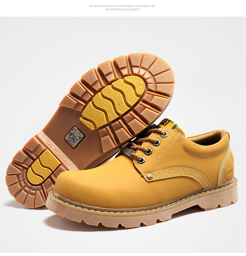 大黄靴低帮 新品男女士工装鞋大头鞋时尚圆头平底单鞋情侣大黄靴子