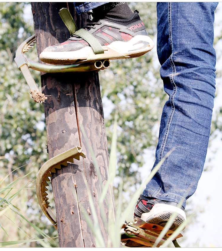 爬树神器猫爪子国标木杆脚扣加厚爬树神器电工爬木杆脚扣爬电线杆带齿