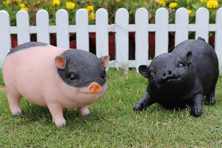 创意园林小品仿小猪室内桌面摆件庭院雕塑可爱个性礼品动物模型站立