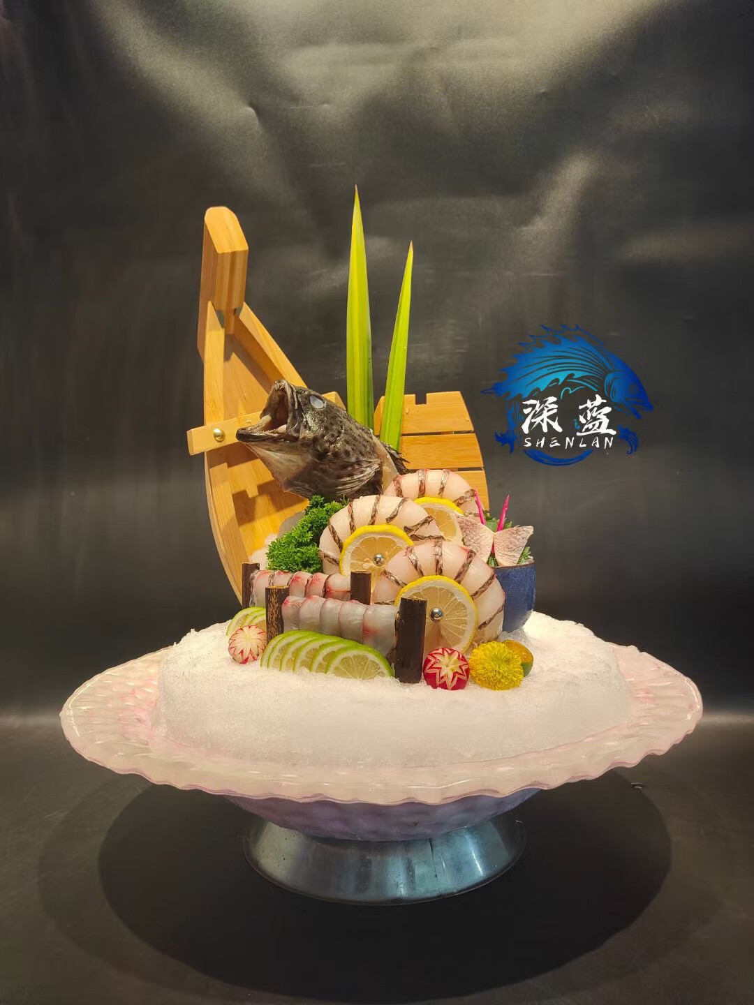 刺身创意装饰剑鱼摆件日料装饰品海鲜姿造摆件仿真树脂花草造型