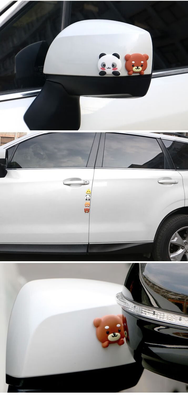 车门防撞贴卡通车门把手防撞垫后视镜防擦防刮条汽车防撞条通用卡通