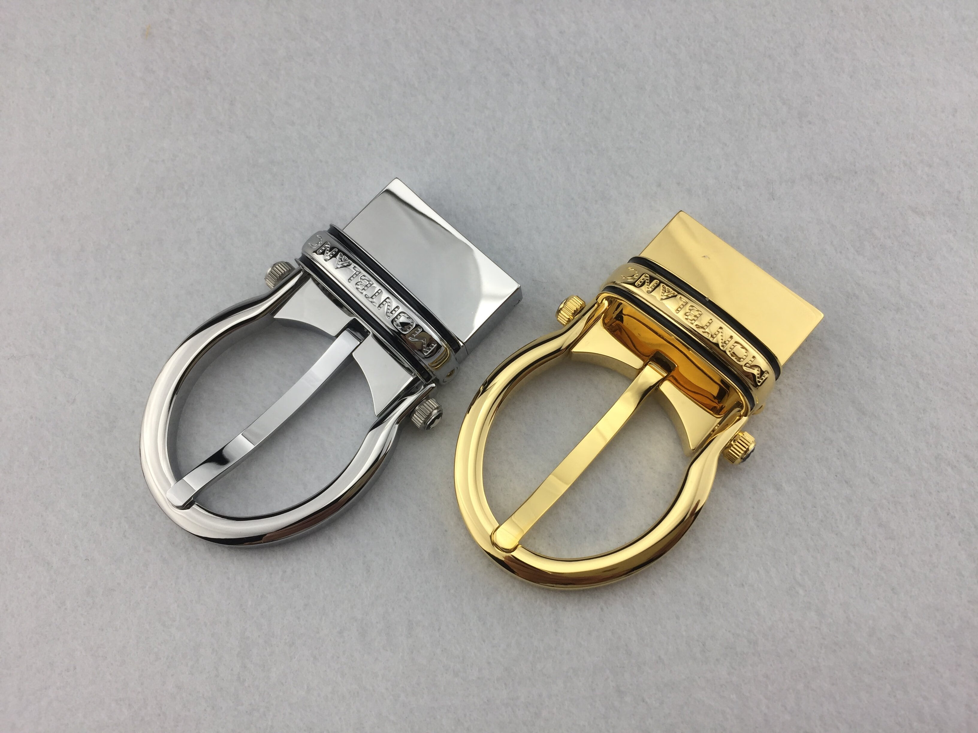 万宝龙皮带扣头针扣单卖高档男士纯铜商务休闲裤腰带配件3530款式二银