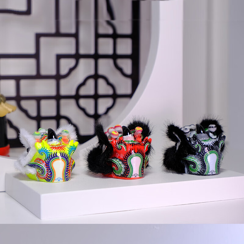 醒狮摆件传统车收藏办礼物创意客厅装饰柜桌面家居饰品中国风 刘关张3