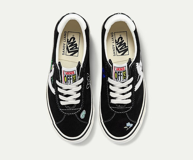 vans范斯官方黑色大vlogo男鞋女鞋低帮板鞋sandyliang联名黑色35