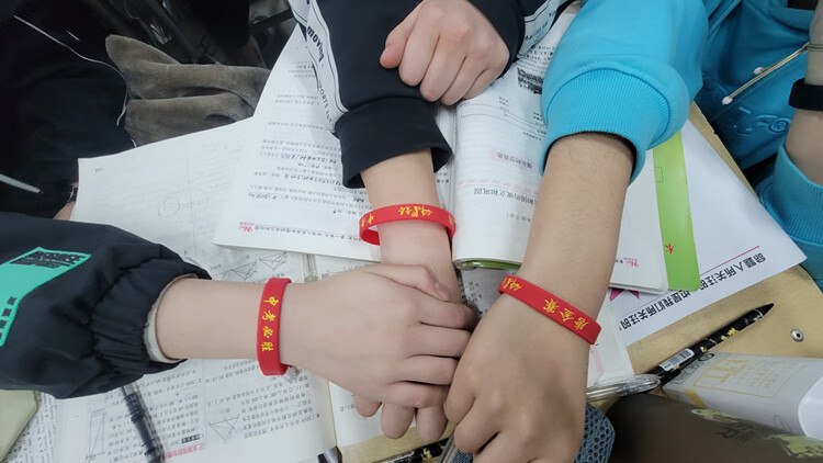 逢考必过中考高考必胜幸运硅胶手环提示加油金榜题名logo文字 版三 红