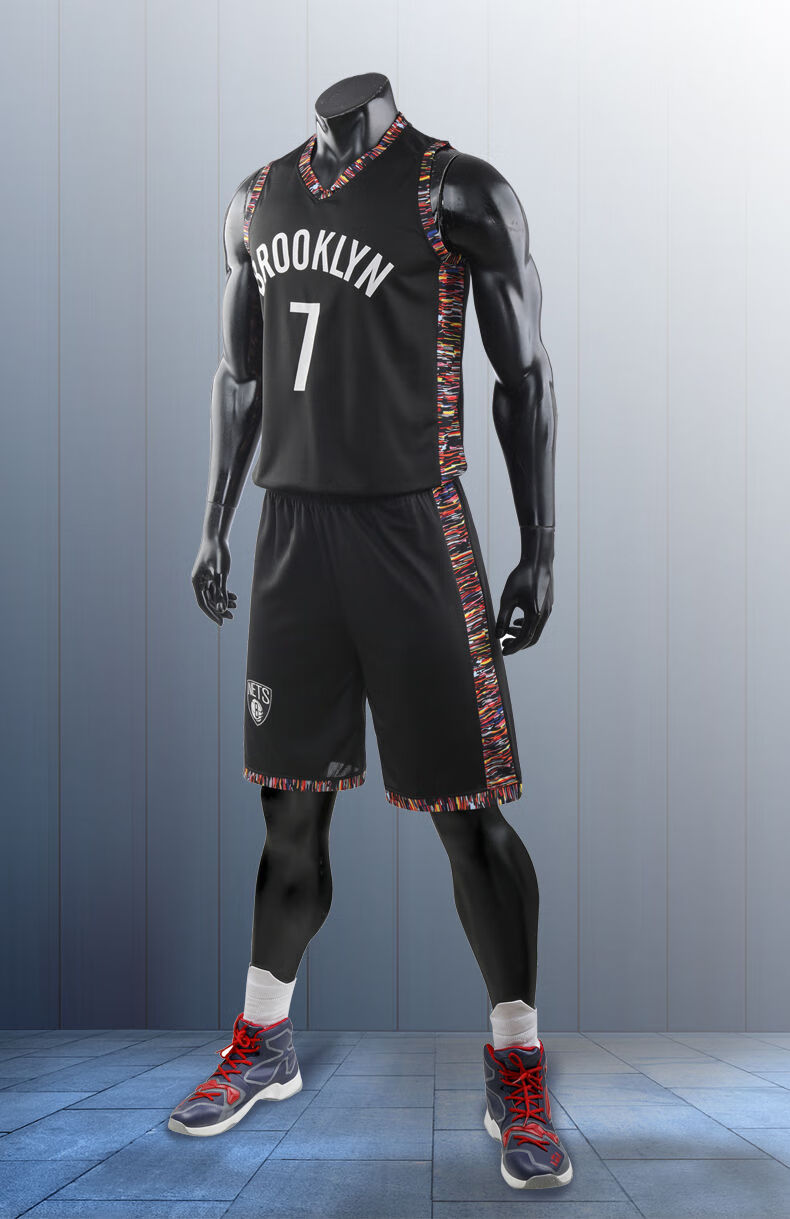 杜兰特球衣7号篮网队35号篮球服套装男潮运动训练服篮球衣定制 勇士