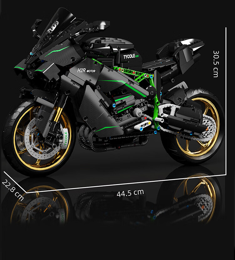 摩托车川崎h2杜卡迪高难度拼装机车积木赛车模型男生儿童玩具生日礼物