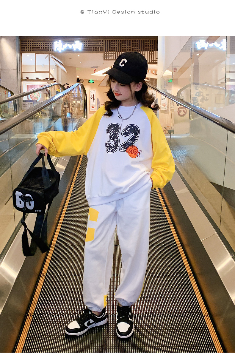 皮尔卡丹童装洋气漂亮小女孩穿的儿童女童春装套装2022新款3春秋装4网