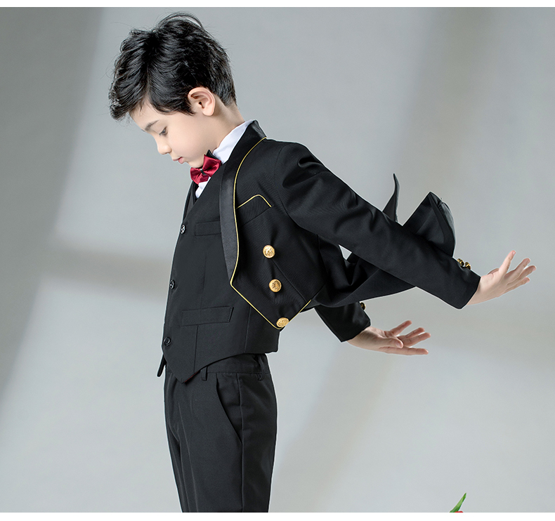 商场同款男童燕尾服儿童西装套装男孩礼服钢琴演出服大童帅气小主持人