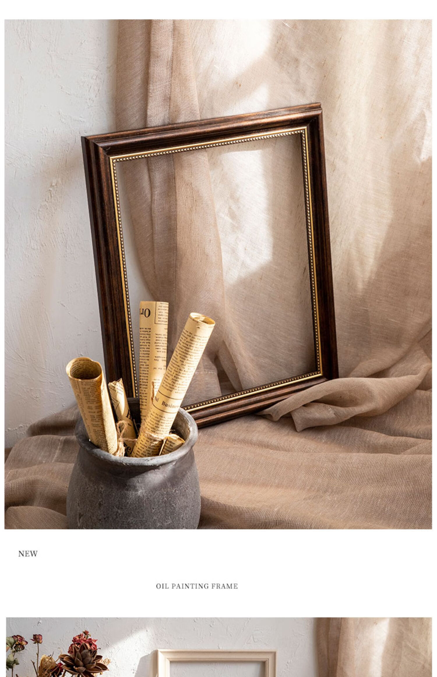 油画框外框定做数字油画框装裱任意尺寸定制儿童画复古像框架挂墙gn