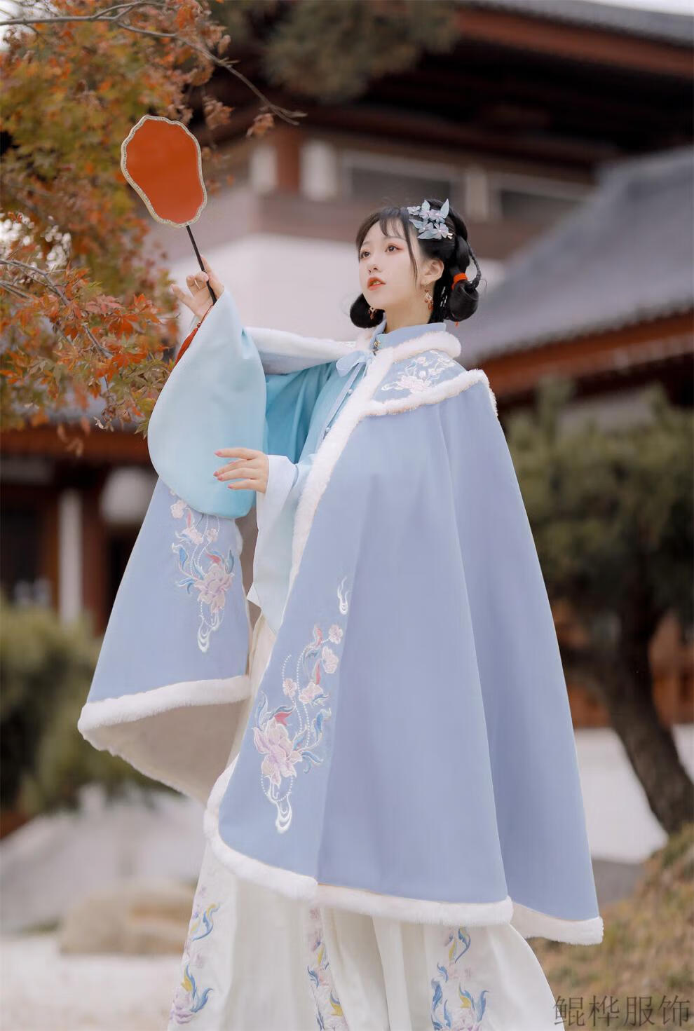 鲲桦明制汉服设计相思引汉服明制中国风刺绣斗篷云肩日常汉服套装