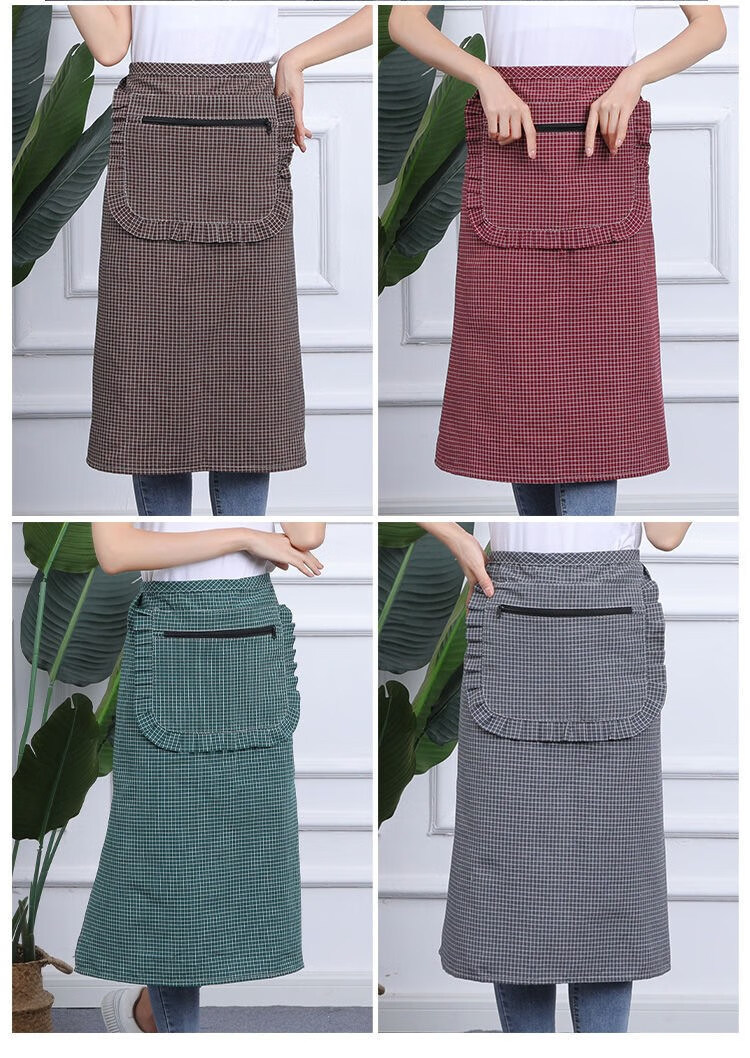 玖维娅jiuvia夏季薄款纯棉围裙半身围腰女厨房家用洋气可爱防污上班