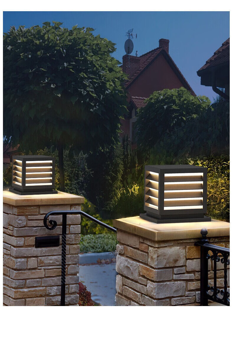 贝意品太阳能柱头灯别墅围墙灯太阳能庭院灯防水户外简约大门口门柱灯