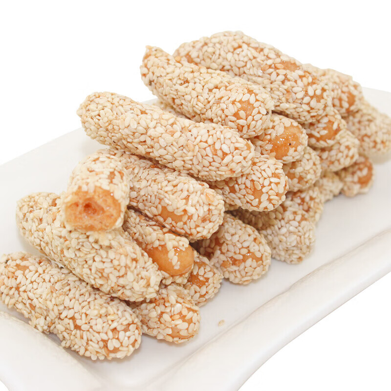 开封特产江米条芝麻糯米条大金果传统糕点小吃零食芝麻酥500g 芝麻