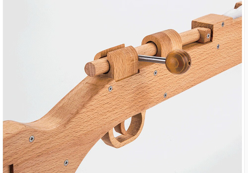 吃鸡同款98木头枪木制儿童玩具皮筋枪连发软弹实木头枪结实可以发10米