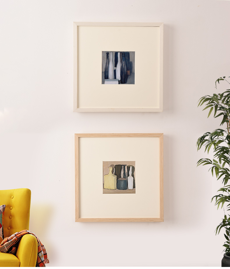 实木正方形挂墙装裱画框333845505560书法字画简约相框定制2135相框