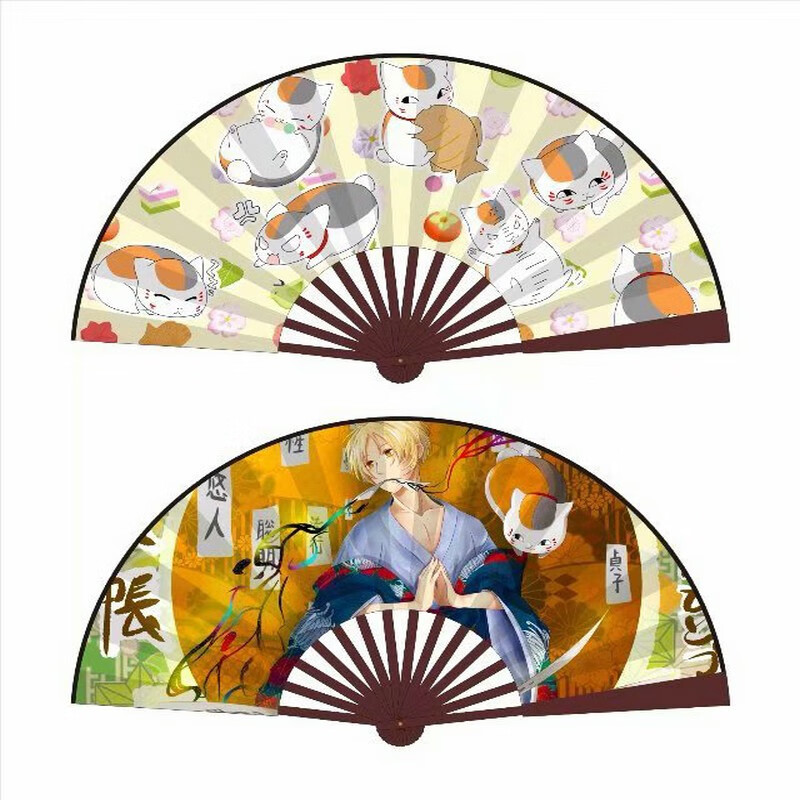 花子君鬼灭之刃8寸绢布折扇子动漫折扇黄漫老师折扇和泉纱雾27cm绢布