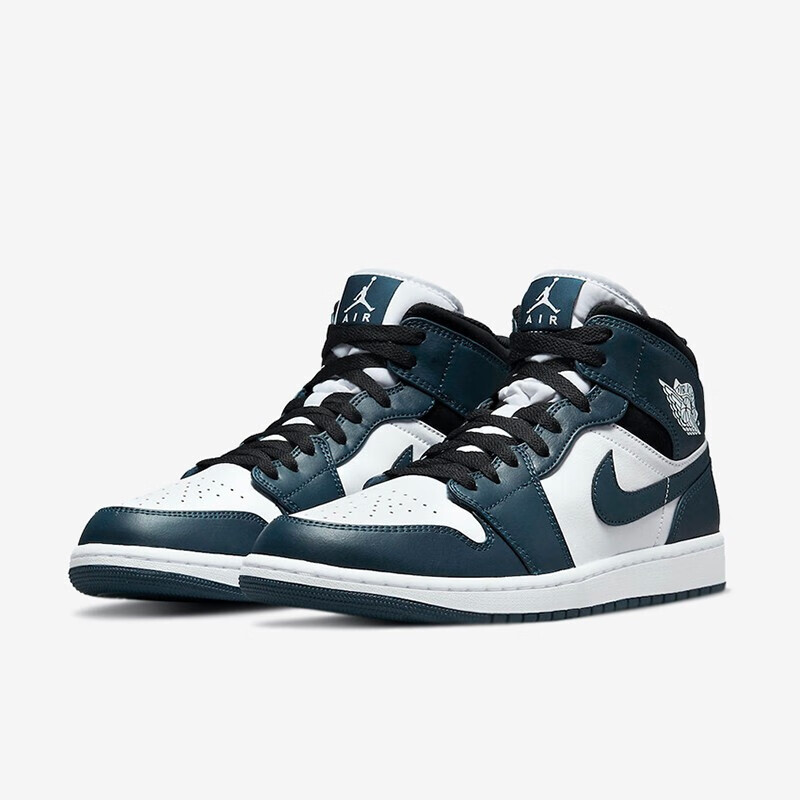 耐克nike air jordan 1 mid aj1墨绿色男子中帮运动篮球鞋 554724-411