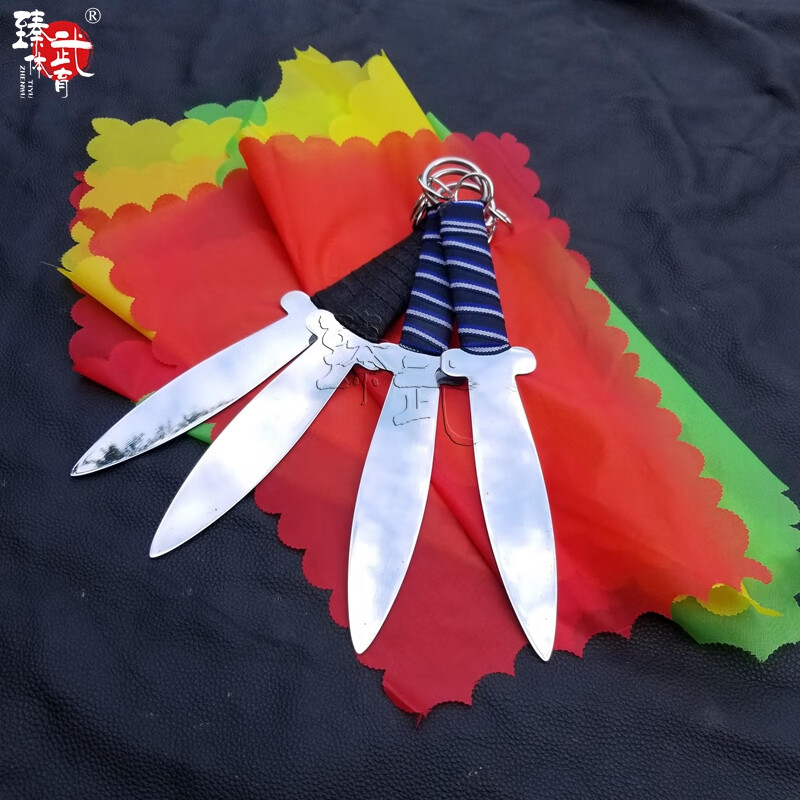 武术套路双不锈钢制表演训练双匕手短刀道具对练比赛表演小刀带脊花梨