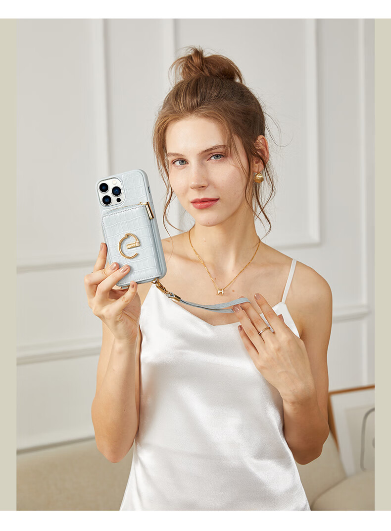 custype 适用于苹果手机壳iphone女新款斜挎背带保护套创意支架手腕带