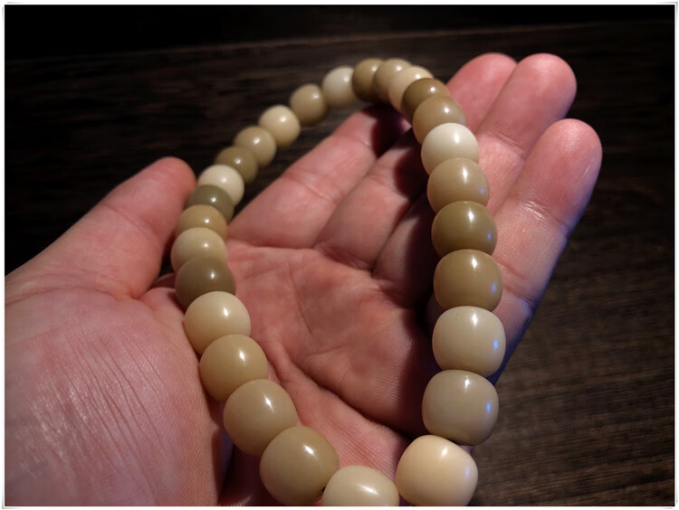 lemonway精品 老型原生籽白玉菩提根手串阴皮菩提子佛珠手持18颗手链