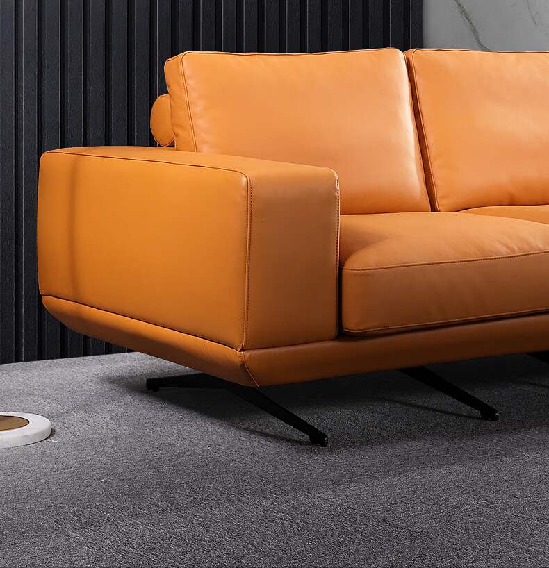 吉斯家具皮沙发头层牛皮组合客厅小户型简约现代三人意式极简皮沙发双