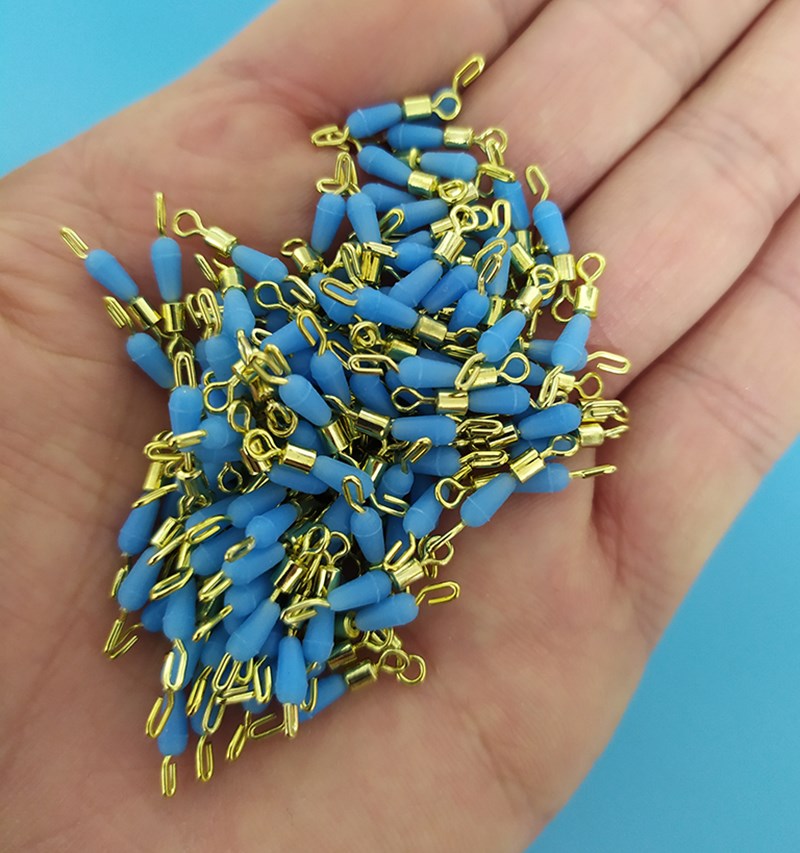 硅胶子线夹快速连接器八字环防缠绕豆台桥筏钓开口换线别针套装硅胶子