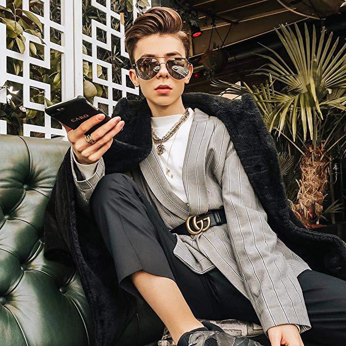 墨镜男新款蛤蟆眼镜太阳镜潮人偏光镜驾驶眼睛开车司机潮 金g15墨绿片