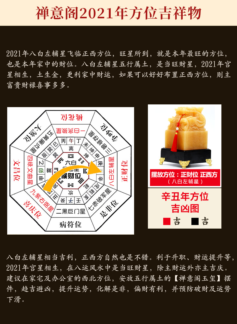 易水阁2021年方位吉祥物黄玉玺盘龙福升摆件玄空九宫飞星阵印章九五