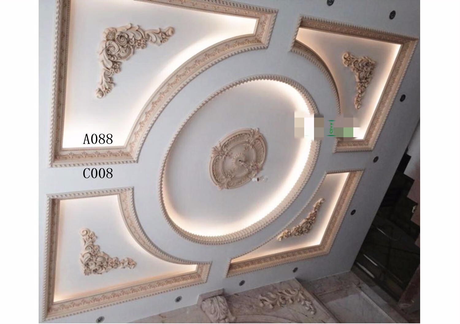 圆形圆弧线收口pu线条灯槽线灯池灯带装饰吊顶造型仿石膏顶角线 a026