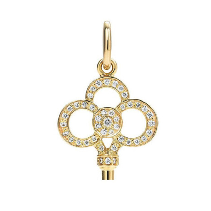 蒂芙尼tiffanyx26co18k白金黄金玫瑰金皇冠钥匙镶嵌钻石钥匙项链钥匙