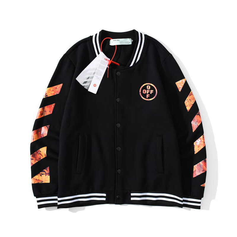 off春秋潮牌white箭头外套学院风宽松夹克ow情侣装男女薄款棒球服