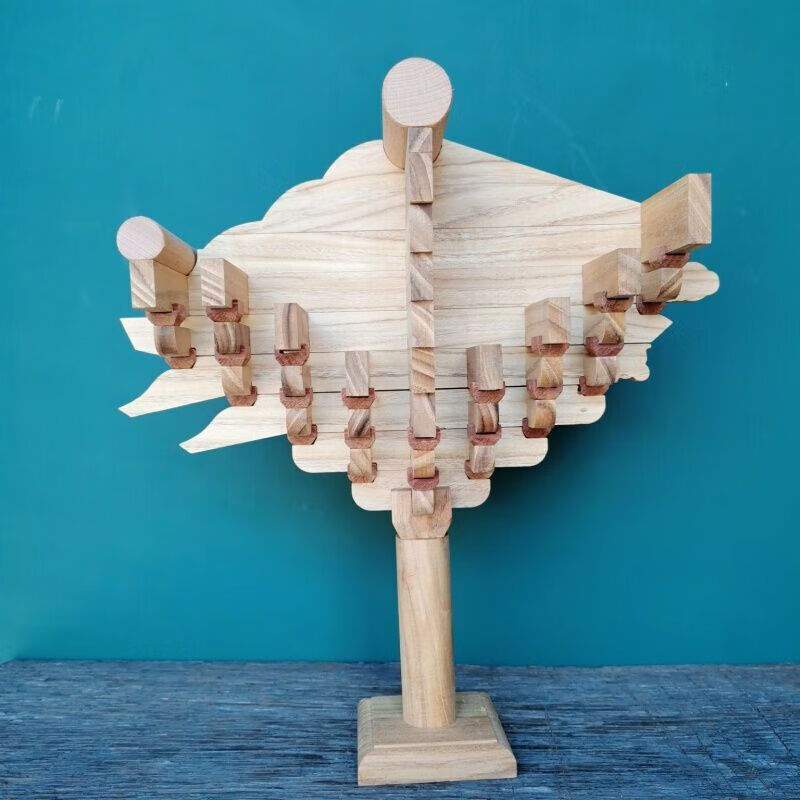 清式九踩斗拱龙门聚雅清式九踩古建筑斗栱模型新古典实木可拆卸榫卯