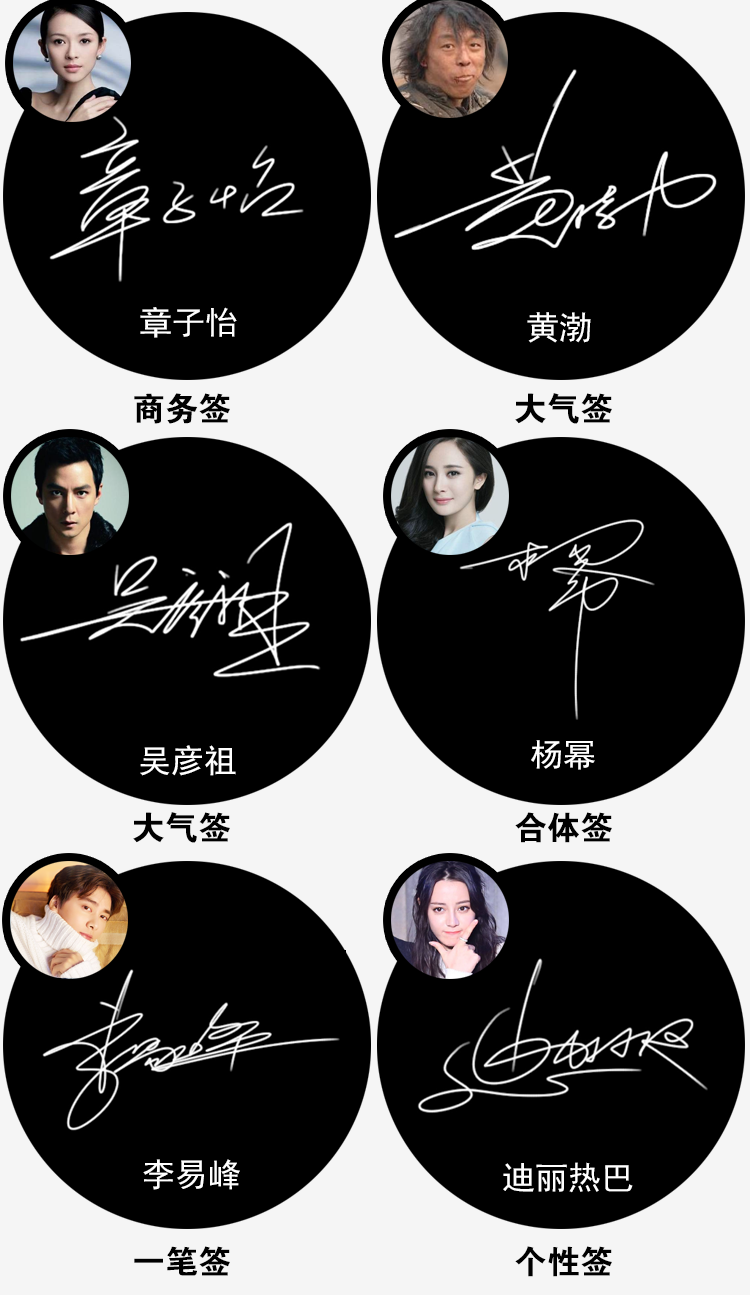 专业明星签名设计商务纯手写英文艺术名字手工个性一笔签包修改【图片