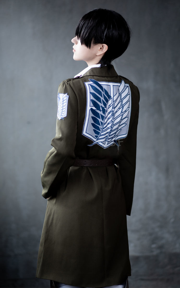 特价上新进击的巨人服第三季调查兵团团服长款军绿色大衣可日常l调查