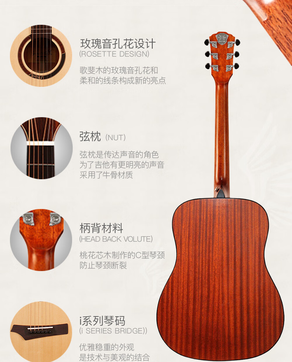 歌斐木(gopherwood)110s/100/110哑光开放面漆男女学生初学者民谣