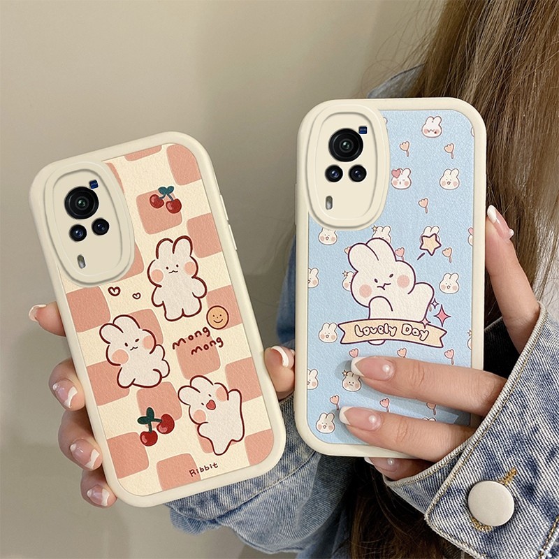 佩诺vivox60手机壳v2046a保护套羊皮纹硅胶镜头全包防摔简约卡通时尚