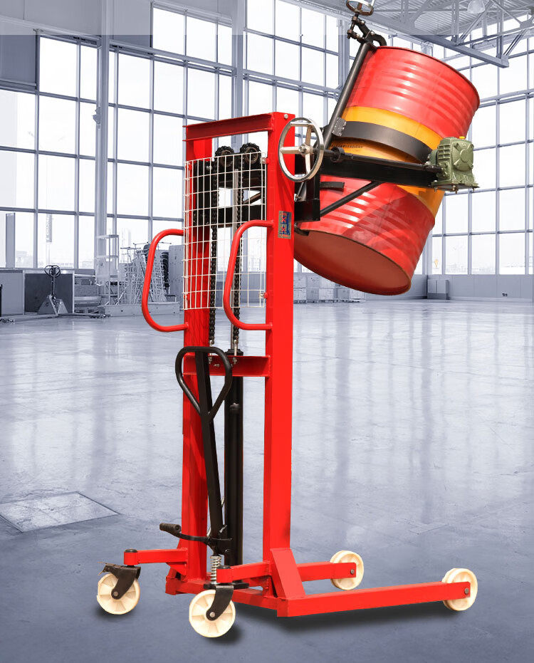 手动液压油桶搬运车电动油桶升高车手推车油桶倒料车叉车夹具防爆