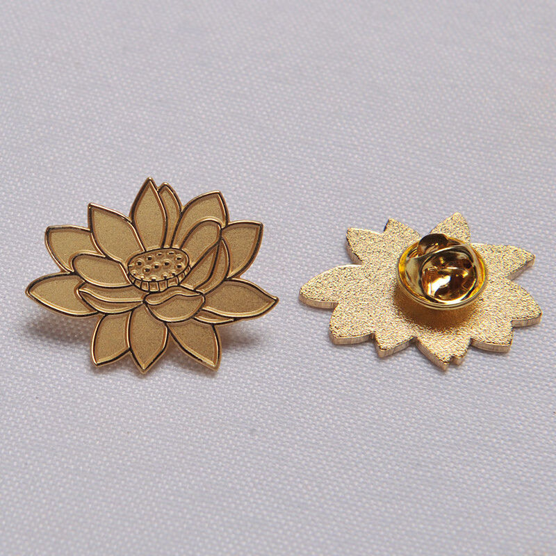 徽章胸章纪念章胸针胸牌制作金属佛教莲花胸徽 金莲花【图片 价格