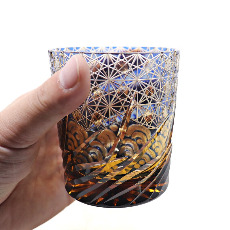 日本进口原装kagami江户切子水晶杯日式江户切子水晶玻璃杯威士忌酒杯