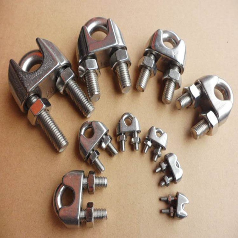 plj 不锈钢钢丝绳夹头卡头u型夹钢丝夹轧头线卡子线夹钢丝绳卡扣定制