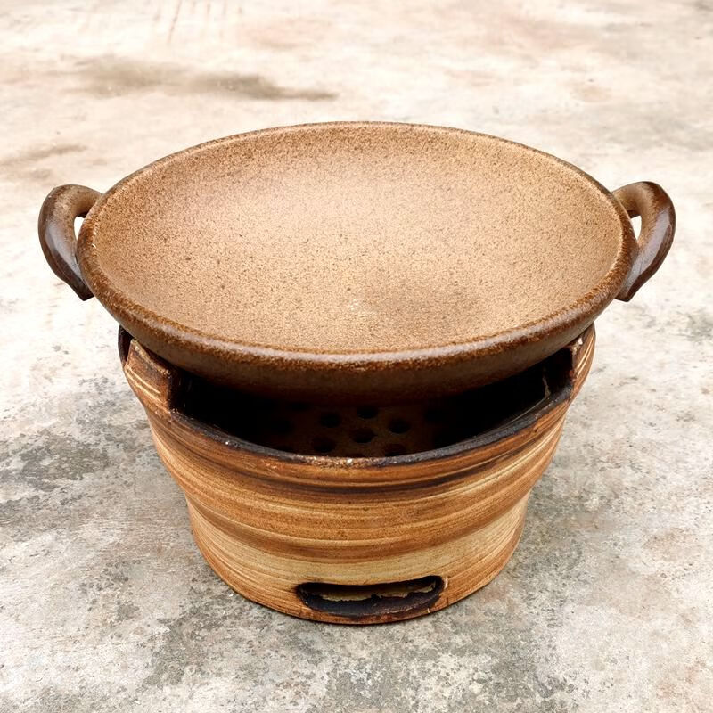 百德莱土陶炭炉煮茶粗陶无釉砂锅干锅耐高温无烟木炭火锅土钵小号炭炉