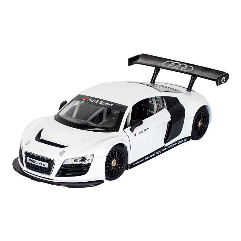 星辉仿真奥迪r8合金汽车模型摆件金属拉力赛车男孩生日礼物奥迪r8白色