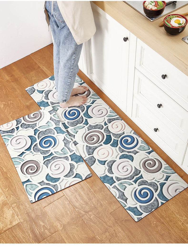 大江厨房地垫防滑防油家用厨房可擦免洗耐脏防水厨房垫子厨房脚垫年华